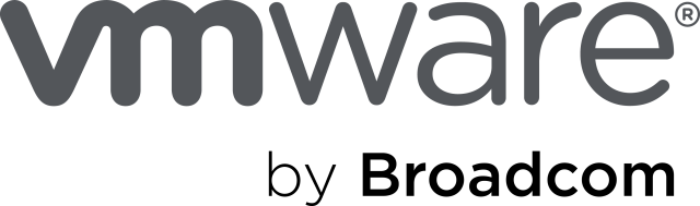 VMware by Broadcom Logo - Gray and Black