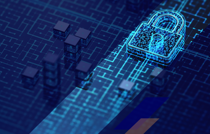 Lock on digital background