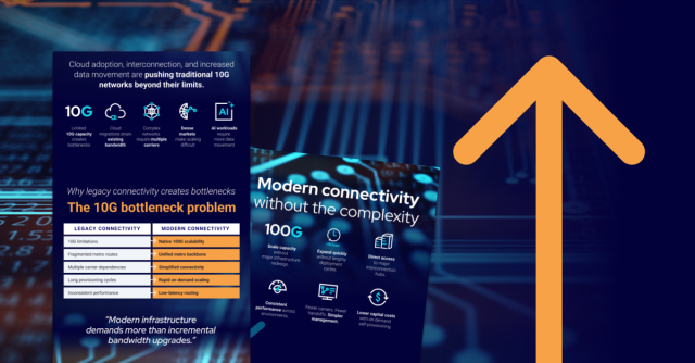 10G-100G Infographic on a data stream background