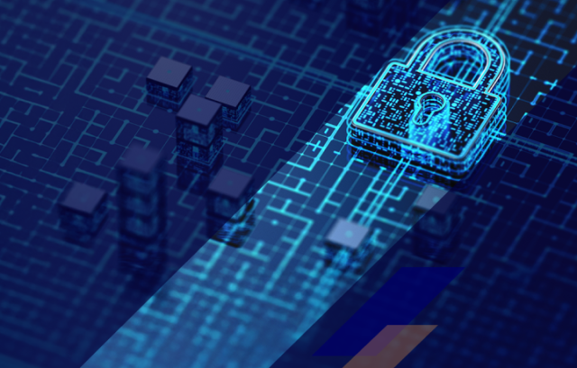 Lock on digital background