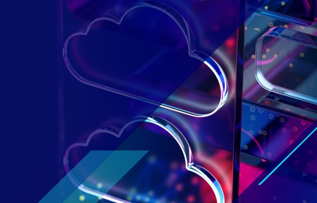 Abstract cloud with angular shape overlays